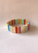 Cargar imagen en el visor de la galería, PULSERA GOLD RAINBOW ANCHA
